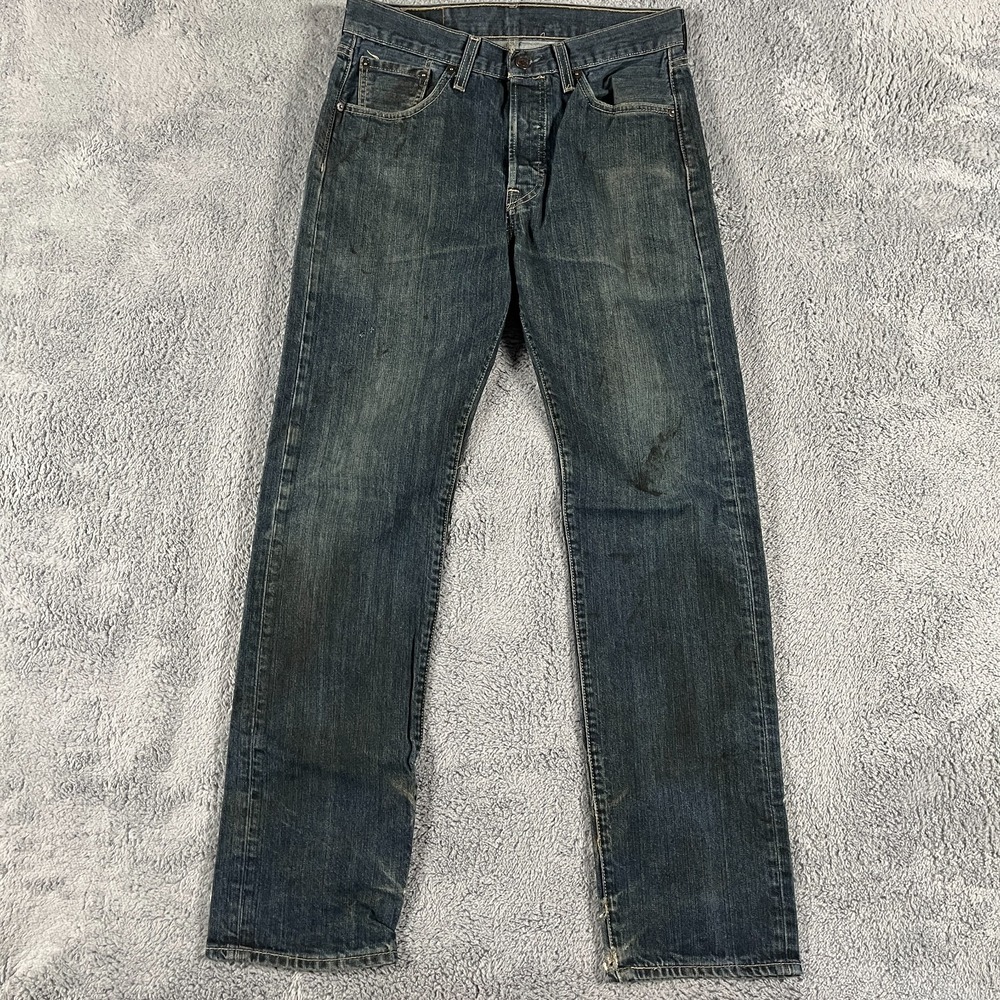 Levi's 501 Straight Jeans Mens 30x32 Blue Denim Red Tab Original Fit Button Fly